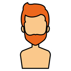 young man shirtless avatar character vector illustration design