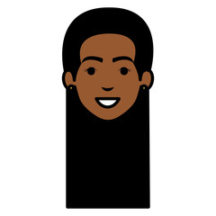 beautiful black woman head avatar character vector illustration design