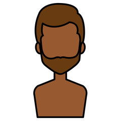 young man shirtless avatar character vector illustration design