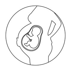 woman pregnant silhouette icon vector illustration design