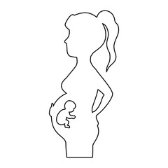 woman pregnant silhouette icon vector illustration design