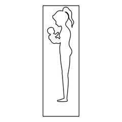 mother with baby silhouette vector illustration design