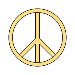 peace sign icon over white background vector illustration