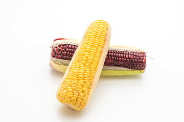 Purple corn or black corn and normal corn