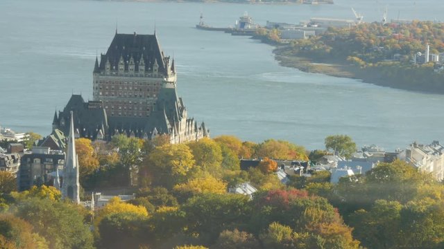Chateau frontanac from above Quebec City Canada -October 6th 2016