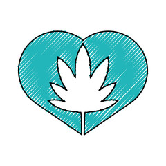 heart with plant icon over white background colorful design vector illustration