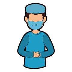 surgeon avatar character icon vector illustration design