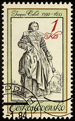 Engraving of Lady with Lace Collar, by Jacques Callot