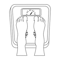 feets with scale weight measure icon vector illustration design