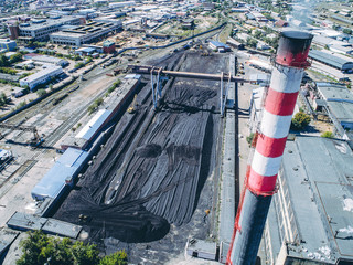 aerial view smokestack