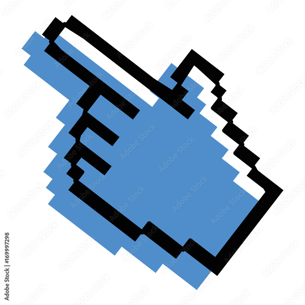 Poster pointer hand index isolated icon vector illustration design