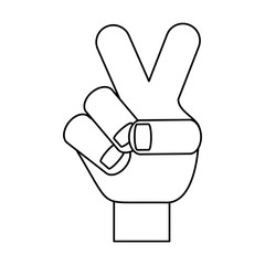 uncolored hand and finger   over white  background vector   iilustration