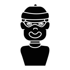 thief avatar character icon vector illustration design