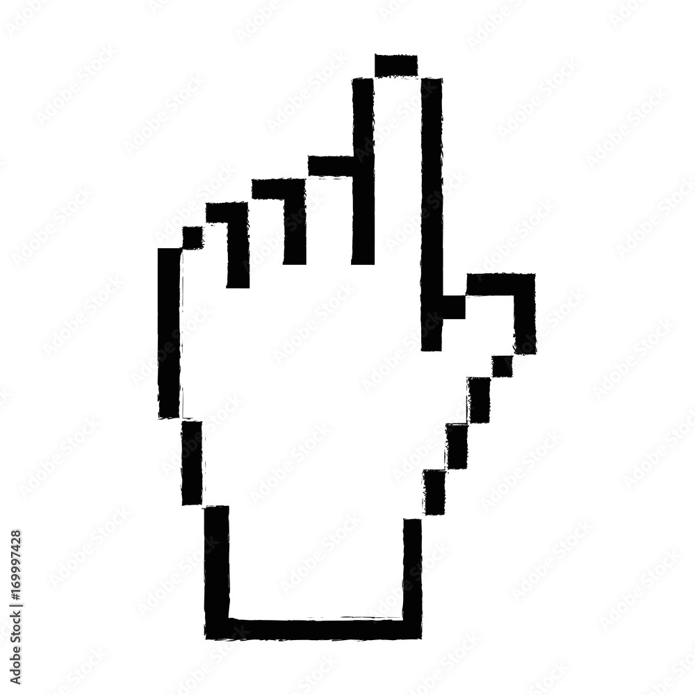 Poster pointer hand index isolated icon vector illustration design