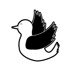 dove icon over white background vector illustration