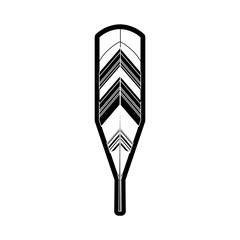 feather with ethnic design icon over white background vector illustration