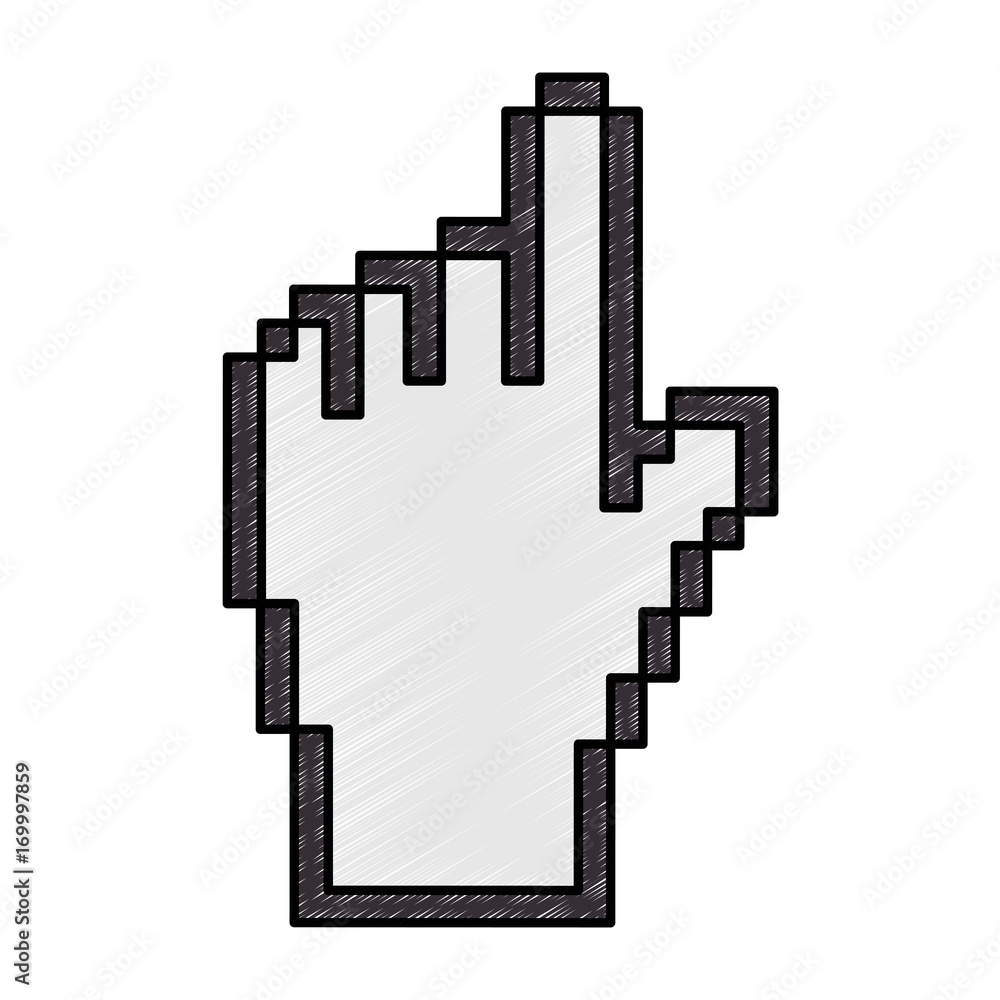 Poster pointer hand index isolated icon vector illustration design