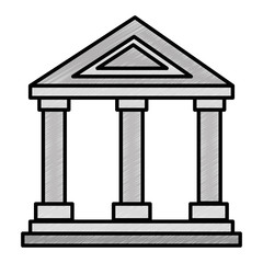 building with columns icon vector illustration design