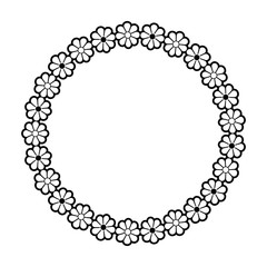 wreath of flowers icon over white background vector illustration