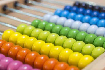 Colorful of wood abacus, background
