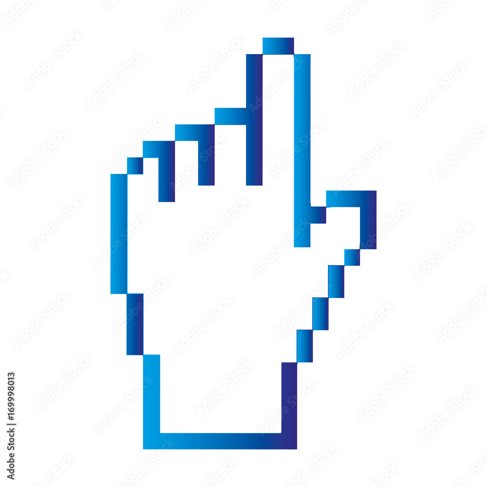 Poster pointer hand index isolated icon vector illustration design