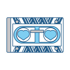 cassete in hippie style icon over white background colorful design vector illustration