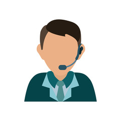 colorful  operator man  over white background vector illustration