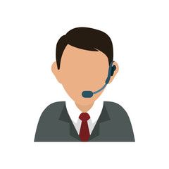 colorful  operator man  over white background vector illustration