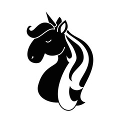 Cute unicorn character icon vector illustration design