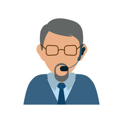 colorful  operator man  over white background vector illustration