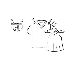 Clean laundry hanging icon vector illustration design