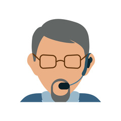 colorful  operator man  over white background vector illustration