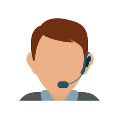 colorful  operator man  over white background vector illustration