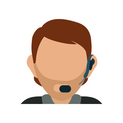 colorful  operator man  over white background vector illustration