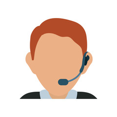 colorful  operator man  over white background vector illustration