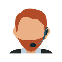 colorful  operator man  over white background vector illustration