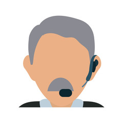 colorful  operator man  over white background vector illustration