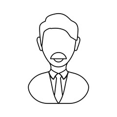 avatar businessman icon over white background vector illustration