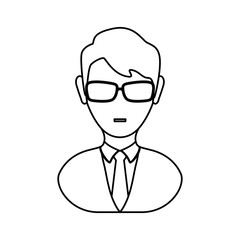 avatar businessman icon over white background vector illustration
