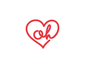 Lowercase letter oh and heart 1