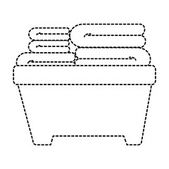 plastic basket with clothes vector illustration design