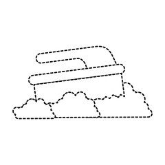 handle brush cleaner with foam vector illustration design