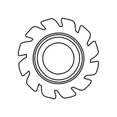 gear wheel icon over white background vector illustration