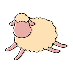 cute sheep character icon vector illustration design