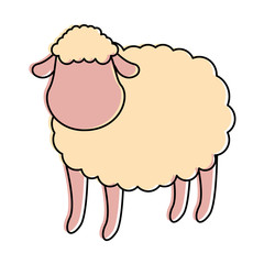 cute sheep character icon vector illustration design