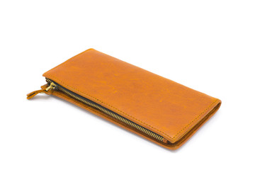 Leather wallet isolated on white
