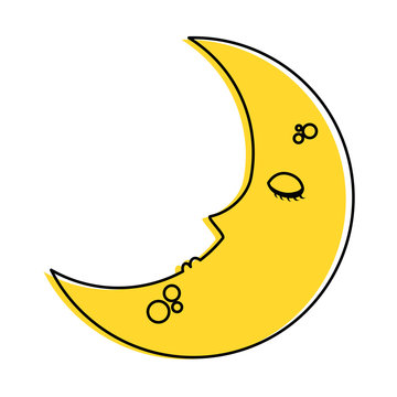 sleeping moon kawaii character vector illustration design