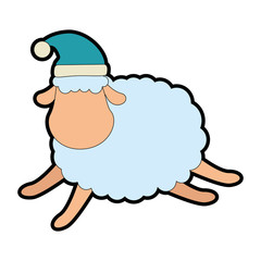 cute sheep character icon vector illustration design