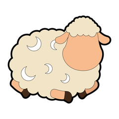 cute sheep character icon vector illustration design