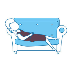 woman sleeping on sofa vector illustration design